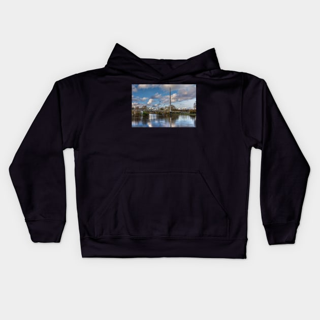Footbridge Over The Thames At Reading Kids Hoodie by IanWL